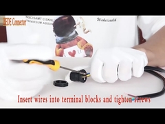 सेल्फ लॉकिंग M19 वॉटरप्रूफ कनेक्टर PA66 मटेरियल केबल टू पैनल रियर माउंटिंग