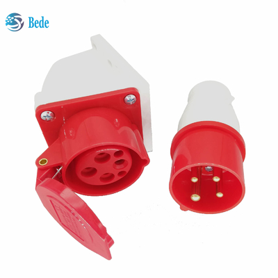 पुरुष महिला विद्युत सॉकेट 4 पिन 3P+E 380~415V 16Amp दीवार माउंटिंग प्रकार IP44