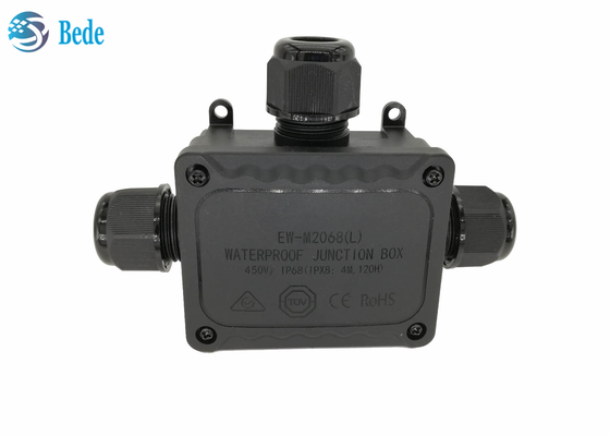 IP68 वाटरप्रूफ जंक्शन बॉक्स वेदरप्रूफ आउटलेट बॉक्स 3 चैनल 450V T टाइप: