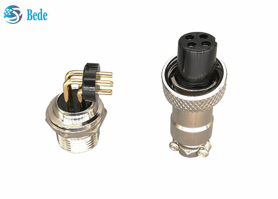 2 4 पिन Gx12 3 पिन कनेक्टर पीसीबी सोल्डरिंग 90 डिग्री पिन 3A 200V