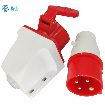 पुरुष महिला विद्युत सॉकेट 4 पिन 3P+E 380~415V 16Amp दीवार माउंटिंग प्रकार IP44