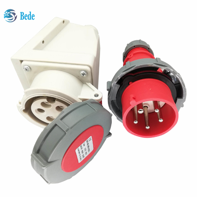 3P+N+E औद्योगिक प्लग और सॉकेट IP67 AC220-415V 16 और 32 एम्प वॉल माउंटिंग प्रकार