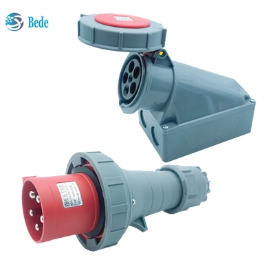 5पिन औद्योगिक प्लग सॉकेट 63A 125A वाटरप्रूफ IP67 IEC60309 वॉल माउंटिंग