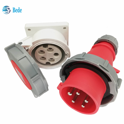 वाटरप्रूफ IP67 औद्योगिक प्लग सॉकेट 5पिन 3P+N+E 16Amp और 32Amp पैनल माउंटिंग प्रकार