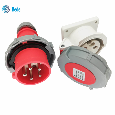 वाटरप्रूफ IP67 औद्योगिक प्लग सॉकेट 5पिन 3P+N+E 16Amp और 32Amp पैनल माउंटिंग प्रकार
