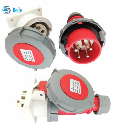 वाटरप्रूफ IP67 औद्योगिक प्लग सॉकेट 5पिन 3P+N+E 16Amp और 32Amp पैनल माउंटिंग प्रकार