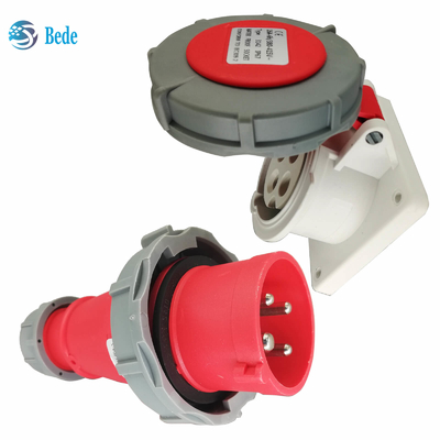 4 पिन 3P+E 16Amp औद्योगिक पावर आउटलेट और पैनल माउंटिंग सॉकेट IP67