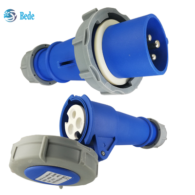 विश्वसनीय एकल चरण औद्योगिक सॉकेट - वोल्टेज 220V-250V 16A 3Pins डॉकिंग प्रकार