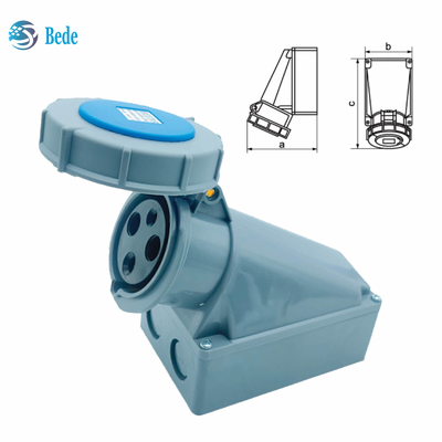 IP67 इंडस्ट्रियल प्लग सॉकेट 220~250V 63A / 125A वॉल माउंटिंग प्रकार के लिए डिज़ाइन किया गया 3Pins