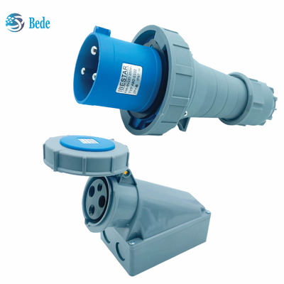 IP67 इंडस्ट्रियल प्लग सॉकेट 220~250V 63A / 125A वॉल माउंटिंग प्रकार के लिए डिज़ाइन किया गया 3Pins
