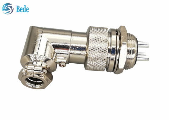 पैनल माउंट कनेक्टर सेट Gx20 कनेक्टर कोहनी 90 डिग्री सही कोण