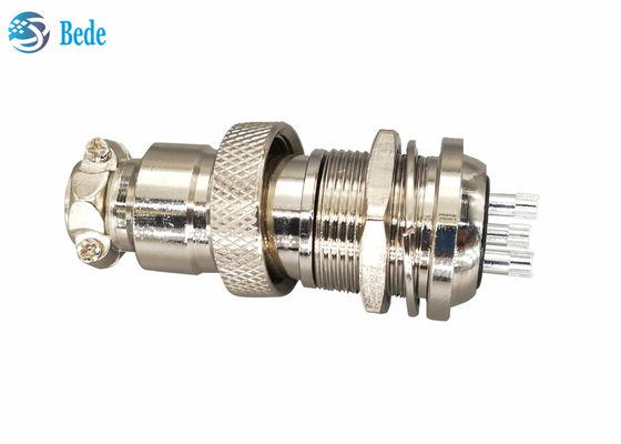 जस्ता मिश्र धातु Gx20 कनेक्टर औद्योगिक नियंत्रण कक्ष M19 के लिए रियर माउंट कनेक्टर