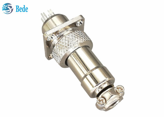 2 3 4 पिन GX12 विमानन कनेक्टर के साथ स्क्वायर फ्लैंज पुरुष और महिला सेट