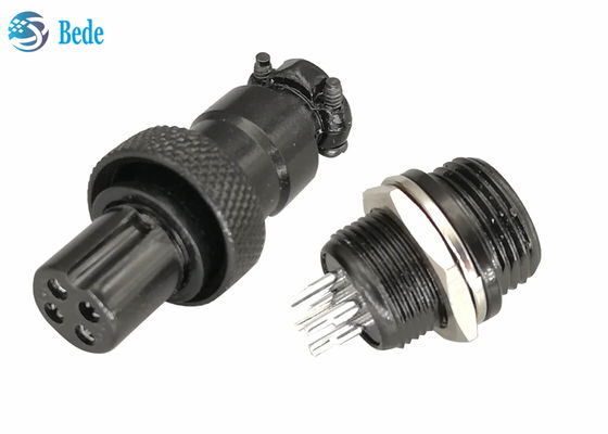 पुरुष और महिला किट Gx12 विमानन कनेक्टर काला रंग जिंक मिश्र धातु सामग्री