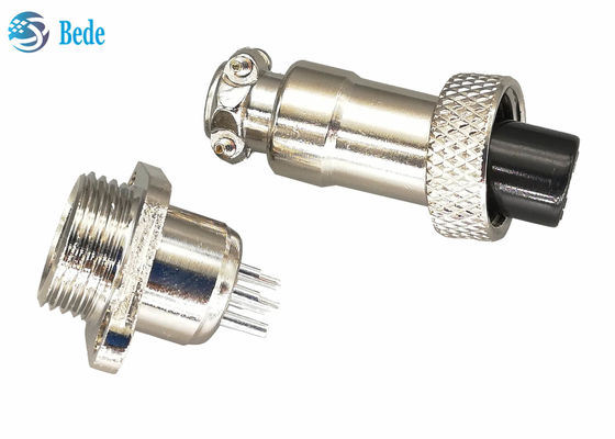 जिंक मिश्र धातु 7 पिन Gx12 एविएशन कनेक्टर स्क्वायर निकला हुआ किनारा पुरुष और महिला सेट के साथ