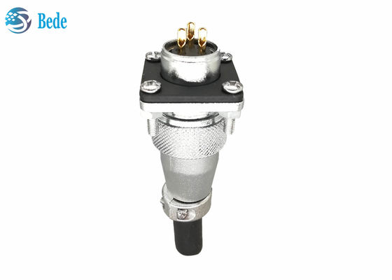 स्क्वायर फ्लैंज और डस्ट कवर WS20 सर्कुलर कनेक्टर 2 3 4 पिन 500V 25A के साथ